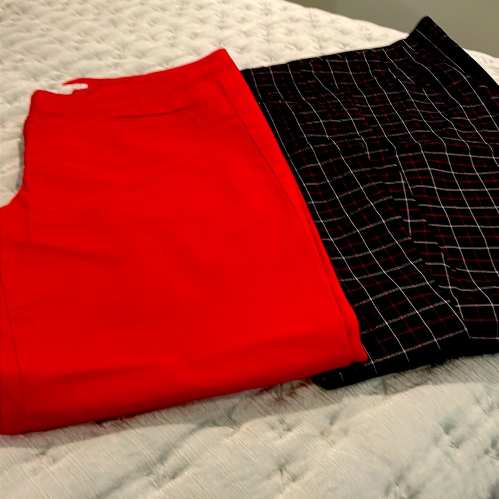 J. Jill, size 6, (1) red, (1) blk/red plaid.